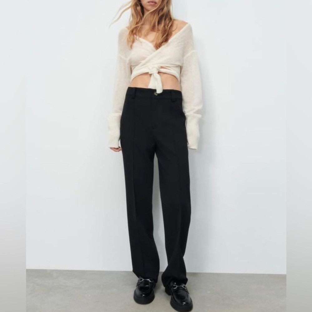 Zara FRANÇOISE FULL LENGTH TROUSERS - Black